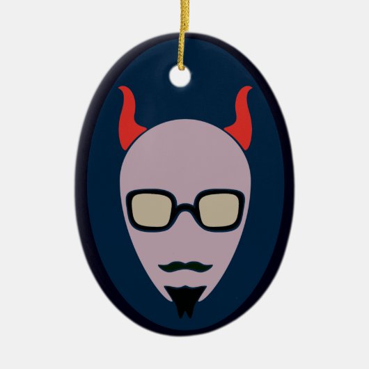 Satan ist ein Hipster Keramikornament (Vorne)