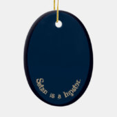 Satan ist ein Hipster Keramikornament (Hinten)