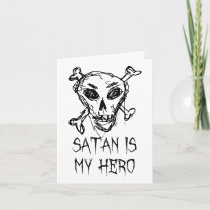 Satan ist mein Held Halloween-Kostümdesign Karte