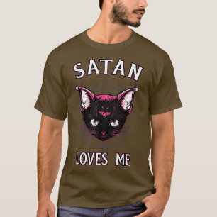 Satan Lieben Me Funny Satanic Kitty Goth T-Shirt