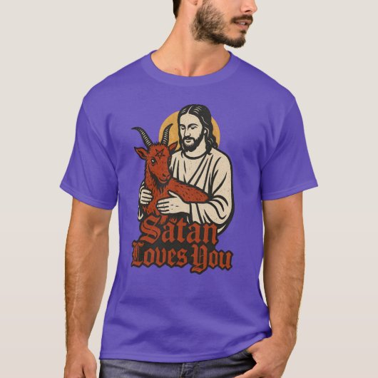 Satan Lieben Sie Satanischer dunkler Spaß T-Shirt (Vorderseite)