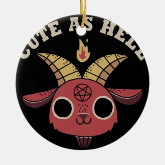 Satan Niedlich als Hell Keramik Ornament (Vorne)