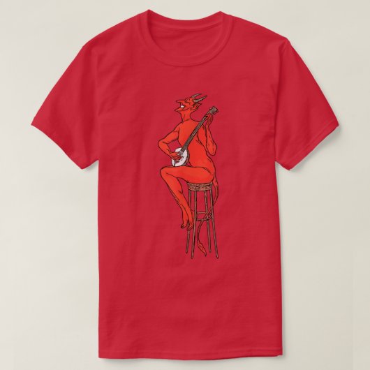Satan Playing Banjo Bluegrass Funny Devil Music T-Shirt (Design vorne)