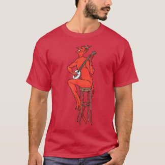 Satan Playing Banjo Bluegrass Funny Devil Music T-Shirt