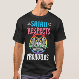 Satan respektiert Pronouns Transgender Pentagram T T-Shirt