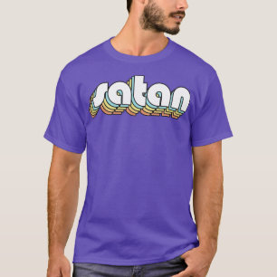 Satan Retro Rainbow Typografie Faded Style T-Shirt