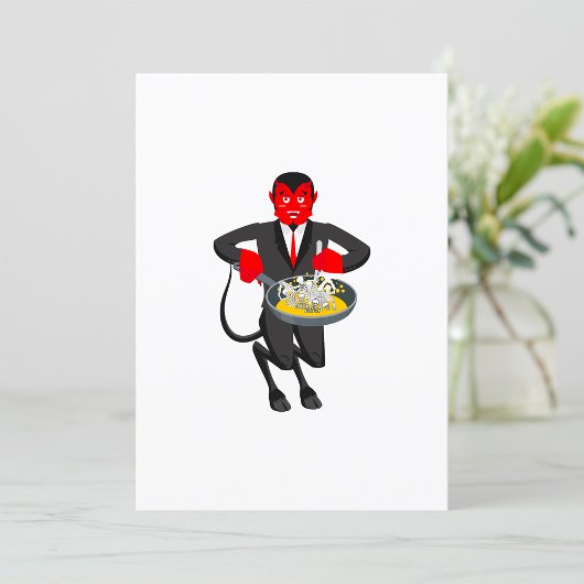 Satan Roasts Sinners Evil Invitation Einladung