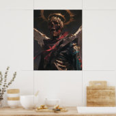 Satan Saint Hyper Realism Ölgemälde P Poster (Küche)