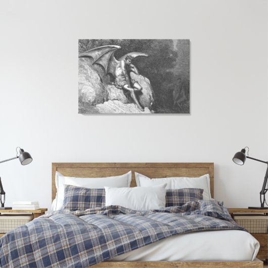 Satan Thinking Stretched Leinwand Art (Insitu (Schlafzimmer))