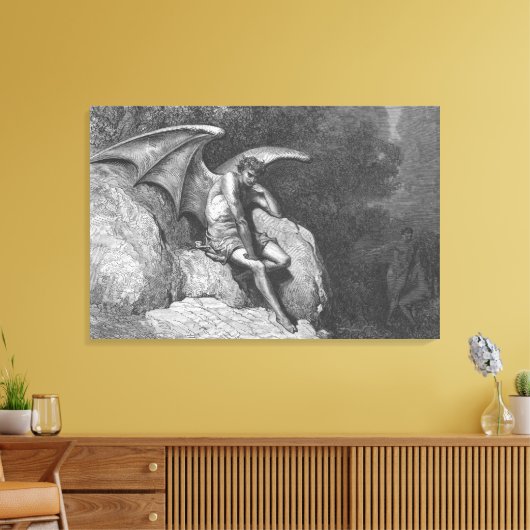 Satan Thinking Stretched Leinwand Art (Insitu (Wohnzimmer))