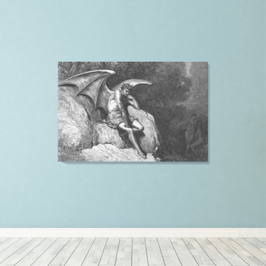 Satan Thinking Stretched Leinwand Art (Insitu (Holzboden))