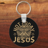 Satanic Baphomet Satan heute nicht Jesus tank oben Schlüsselanhänger (Vorderseite)