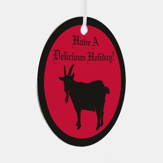 Satanic Black Goat Ornament Aus Metall (Vorderseite Rechts)