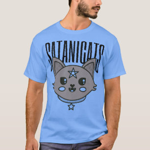 Satanic Cat Cartoon Mystical Magic Night Halloween T-Shirt