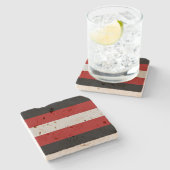 Satanic Flag (Satanismus) Steinuntersetzer (Seitenansicht)