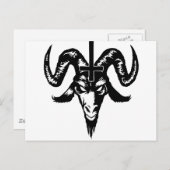 Satanic Goat Head mit Cross (schwarz) Postkarte (Vorne/Hinten)