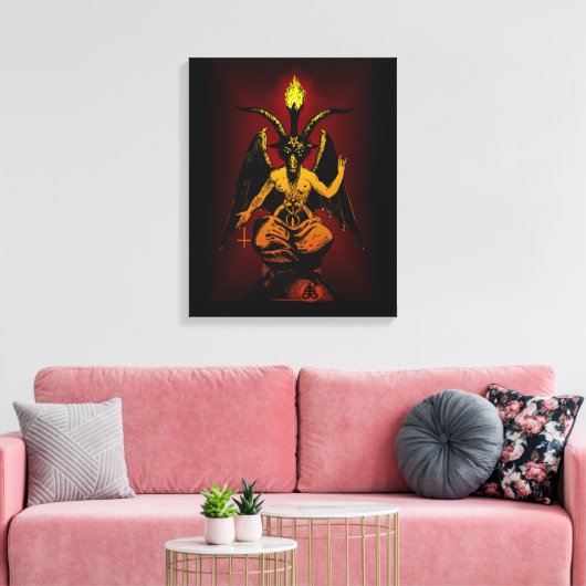 Satanic Goat on Stretched Leinwand (Insitu (Wohnzimmer))