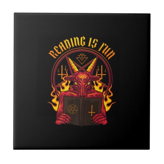 Satanic Pagan Goat Premium Fliese (Vorderseite)