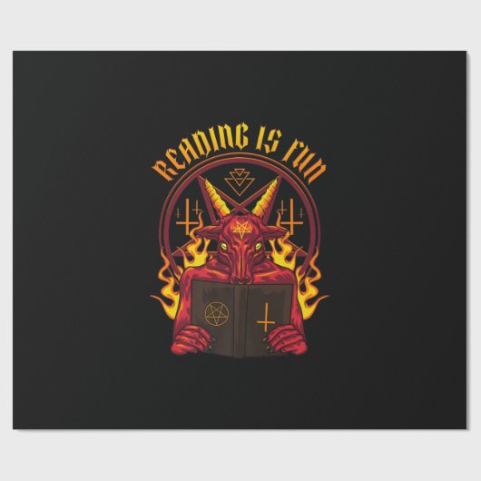 Satanic Pagan Goat Premium Geschenkpapier (Flach)