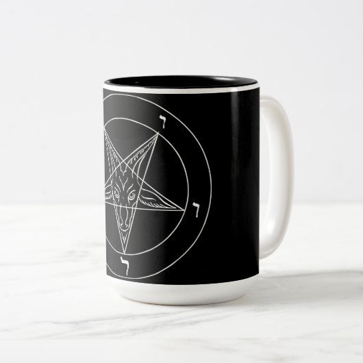 Satanic Pentagram Zweifarbige Tasse (VorderseiteRechts)