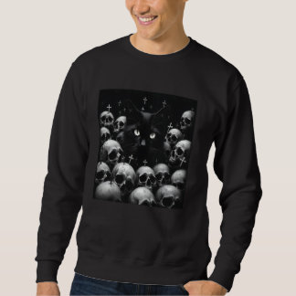 Satanische Okkult-Katze Goth Grunge Black Metal Cr Sweatshirt