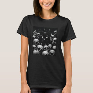 Satanische Okkult Katze Goth Grunge Black Metal Cr T-Shirt