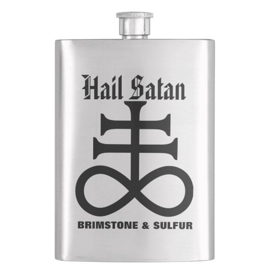 Satanische Querschwefel-Flasche hagel Satan Flachmann (Vorderseite)
