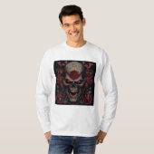 Satanische Symbole, wütende Zombie-Gesichter, selt T-Shirt (Vorne ganz)