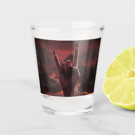 Satanischer Gruß Schnapsglas