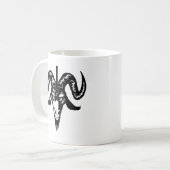 Satanischer Ziegen-Kopf mit Kreuz (Schwarzes) Kaffeetasse (Vorderseite Links)