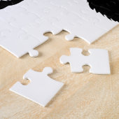 Satanischer Ziegen-Kopf mit Kreuz (Schwarzes) Puzzle (Seite)