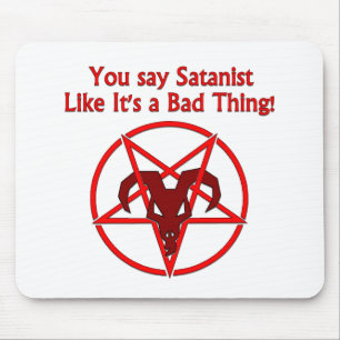 Satanist Bad Tharks Spaß Ziege Pentagramm Mousepad