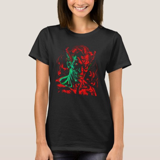 Satanist Devil Red Demon Mammon T-Shirt (Vorderseite)