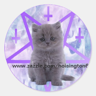 Satanist Kitty für hoisington6 Runder Aufkleber
