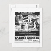 SATAN'S SADISTS POSTCARD POSTKARTE (Vorne/Hinten)