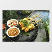 Satay Chicken Peanut Sauce Thai Food Thai Snack Fensteraufkleber (Blatt)
