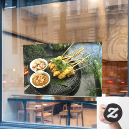 Satay Chicken Peanut Sauce Thai Food Thai Snack Fensteraufkleber