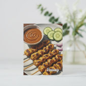 Satay in Penang Postkarte (Stehend Vorderseite)