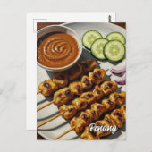 Satay in Penang Postkarte (Vorne/Hinten)