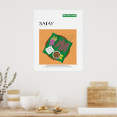 Satay Malaysia Travel Food Wall Art Poster (Küche)