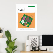 Satay Malaysia Travel Food Wall Art Poster (Heimbüro)