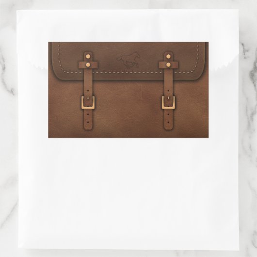 Satchel Pony Express Leder Rechteckiger Aufkleber (Tasche)