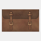 Satchel Pony Express Leder Rechteckiger Aufkleber (Vorderseite)