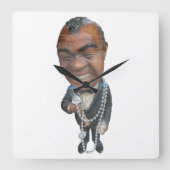 Satchmo. Quadratische Wanduhr (Vorderseite)