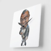 Satchmo. Quadratische Wanduhr (Winkel)