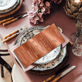 Sateen Lace Butterfly Wedding Flat Menu Menükarte