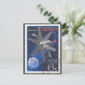 Satellit der sowjetischen Kommunkationen nach der  Postkarte (Stehend Vorderseite)