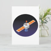 Satellit im Weltraum Einladung (Stehend Vorderseite)