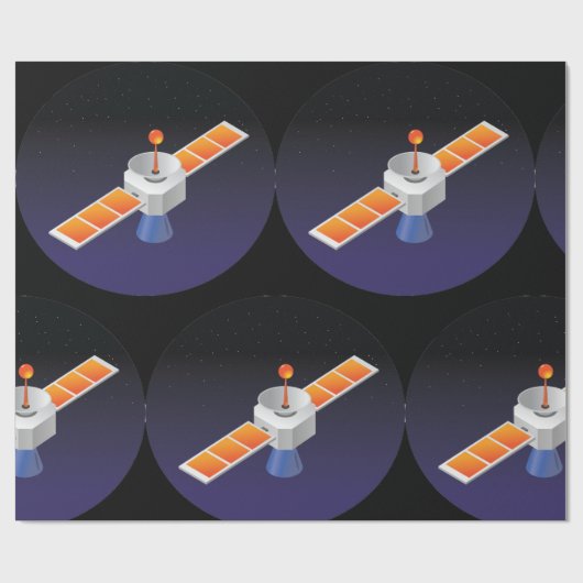 Satellit im Weltraum Geschenkpapier (Flach)