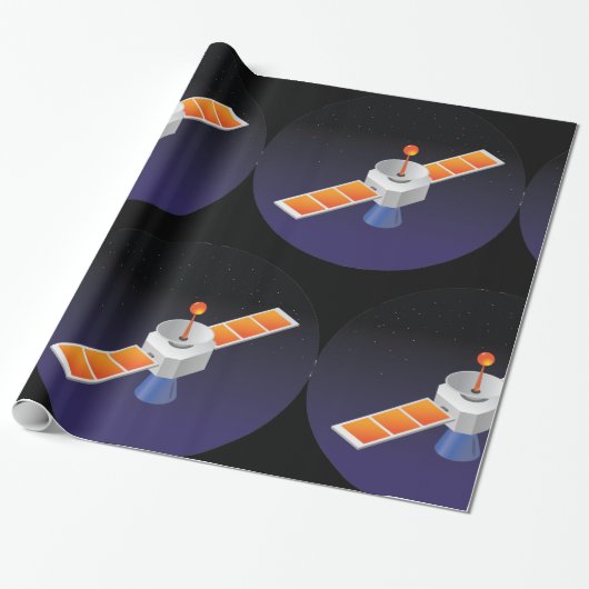 Satellit im Weltraum Geschenkpapier (Ungerollt)